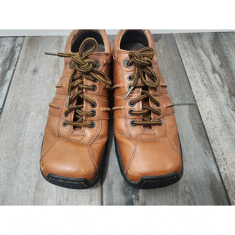 Dr. Martens Shoes Mens 8 Oxford Brown Lace Up Square Toe Comfort Casual Low 8A99